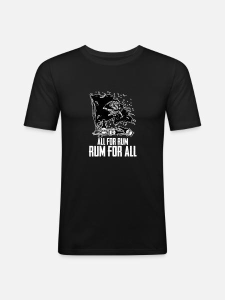 Rhum Pavillon pirate - T-shirt près du corps Homme - noir