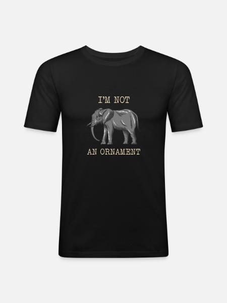 Elefant Tierschutz - Männer Slim Fit T-Shirt - Schwarz