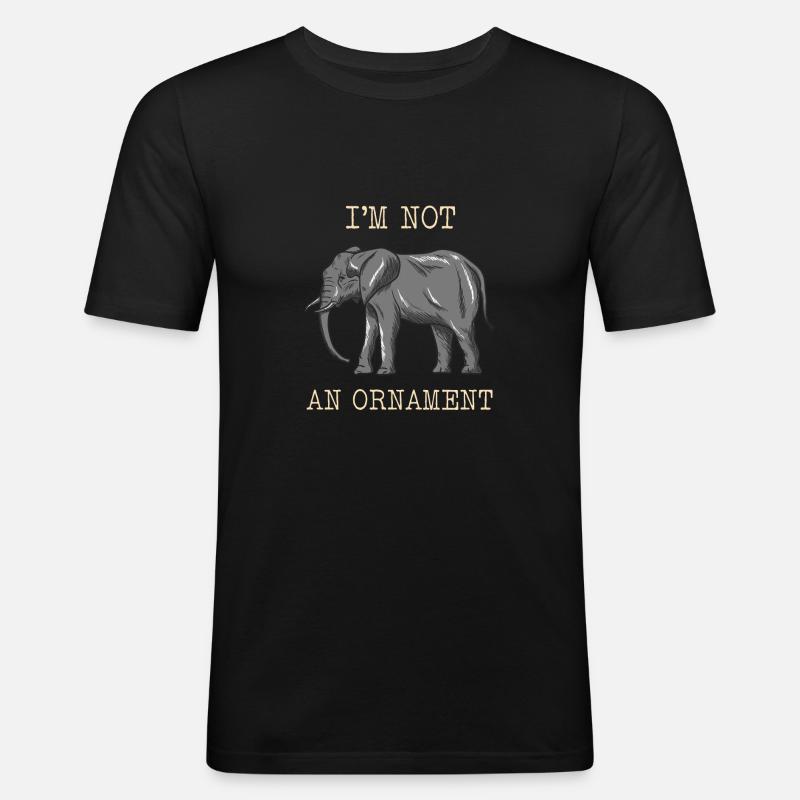Elefant Tierschutz - Männer Slim Fit T-Shirt - Schwarz