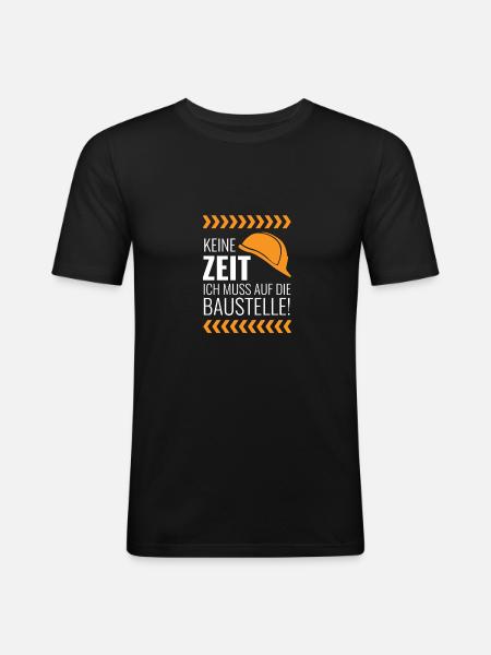 Baustelle - Männer Slim Fit T-Shirt - Schwarz