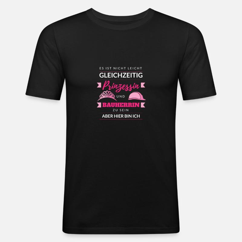 Bauherrin - Männer Slim Fit T-Shirt - Schwarz