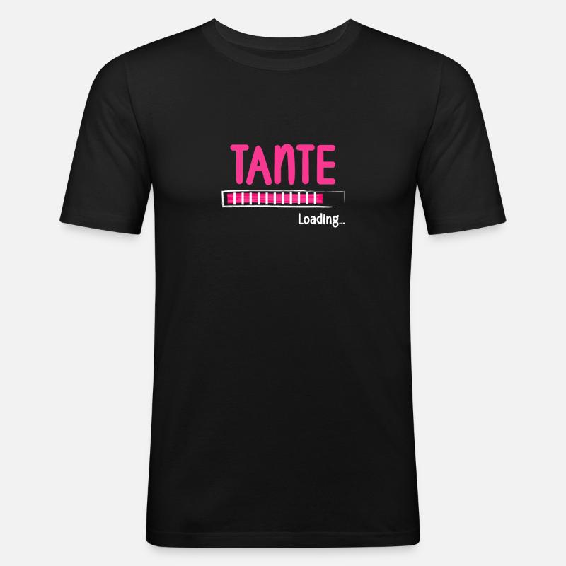 Tante Loading - Tante Loading - Männer Slim Fit T-Shirt - Schwarz