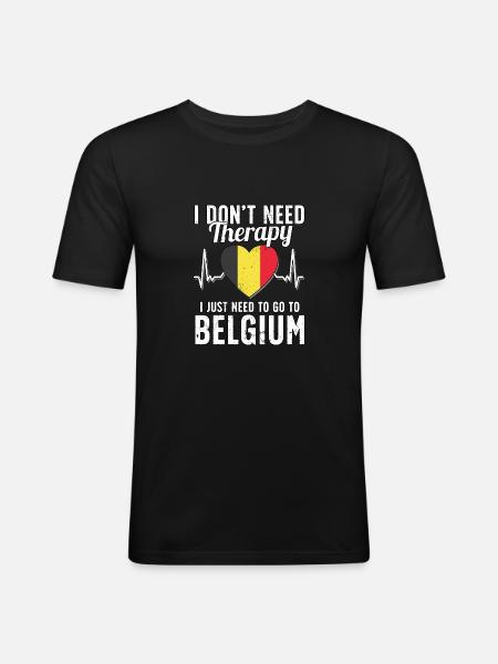 Belgium flag I Belgian Souvenirs - Men's Slim Fit T-Shirt - black