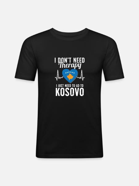 Kosovo flag I Kosovan Souvenirs - Men's Slim Fit T-Shirt - black