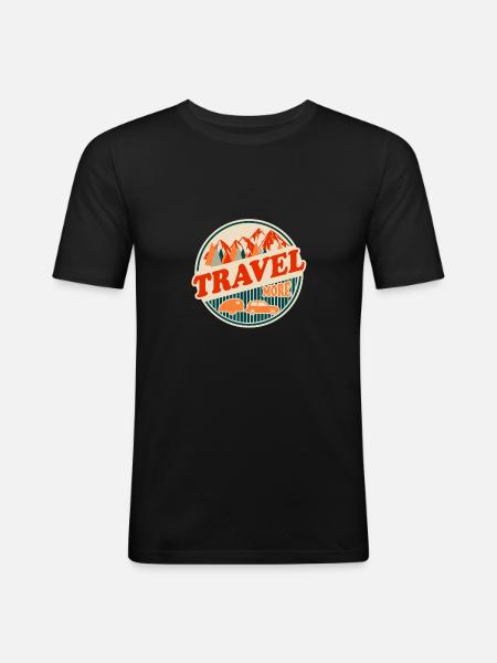 Reisen - Männer Slim Fit T-Shirt - Schwarz