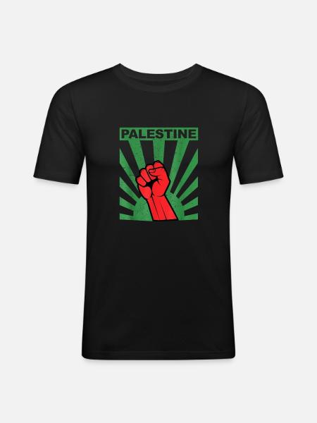 Palestine Free Freedom Free Gaza - Men's Slim Fit T-Shirt - black