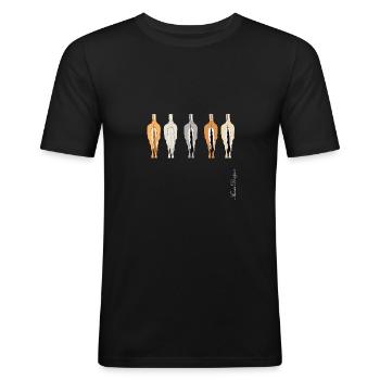 Norwegisches Fjordpferd verschiedene Farben Falben - Männer Slim Fit T-Shirt - Schwarz - Vorne - Nik (191cm)