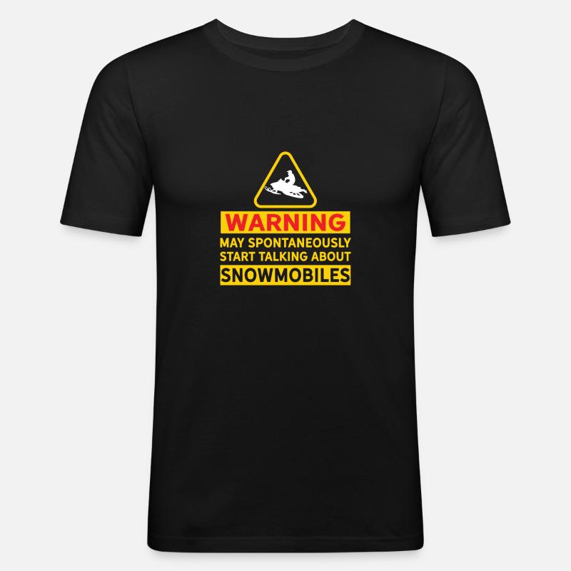 Funny Snowmobiling Snowmobile - Männer Slim Fit T-Shirt - Schwarz