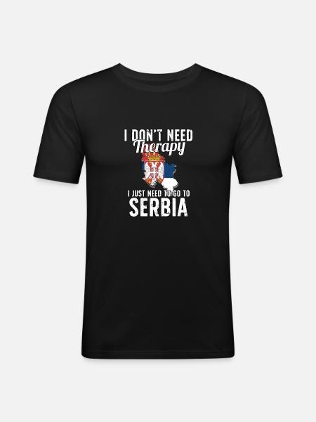 Serbien flagga I serbiska souvenirer - Slim Fit T-shirt herr - svart