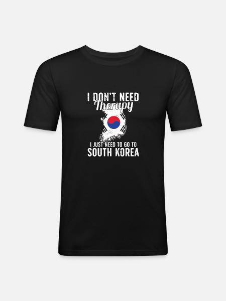 Zuid-Korea vlag I Zuid-Koreaanse souvenirs - Mannen slim fit T-shirt - zwart