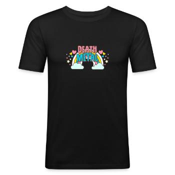 Death Metal Music Rainbow - Men's Slim Fit T-Shirt - black - Front - Nik (191cm)