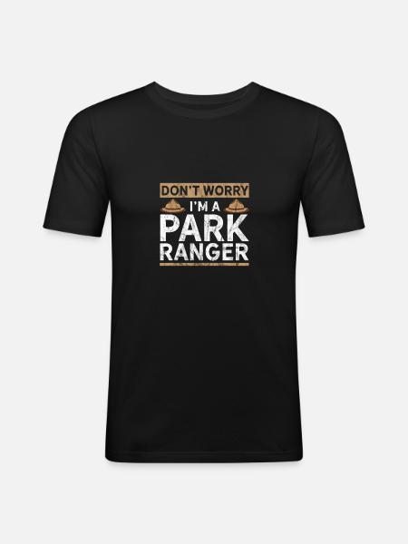 Funny Park Ranger - Men's Slim Fit T-Shirt - black