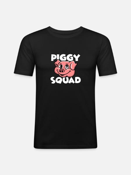 Funny Pigs Cute - Men's Slim Fit T-Shirt - black