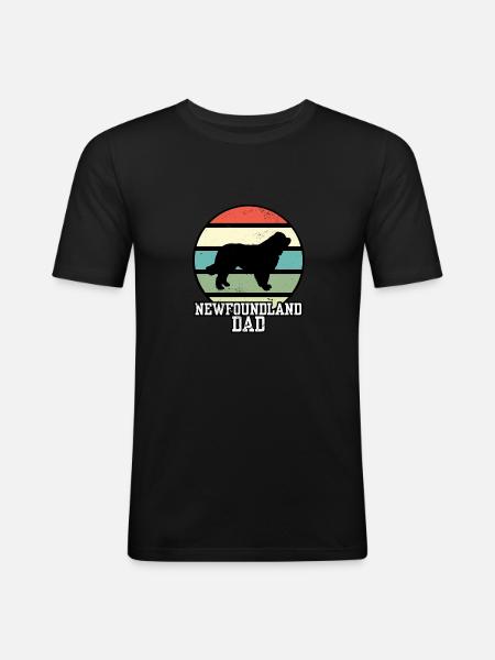 Newfoundland Dad I Rétro Newfoundland papa - T-shirt près du corps Homme - noir