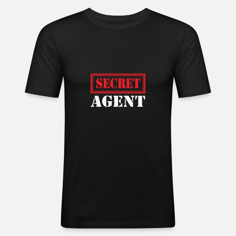 Spionage-Geheimagent - Männer Slim Fit T-Shirt - Schwarz