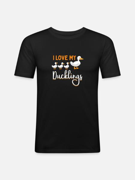 J’adore mes canards - T-shirt près du corps Homme - noir