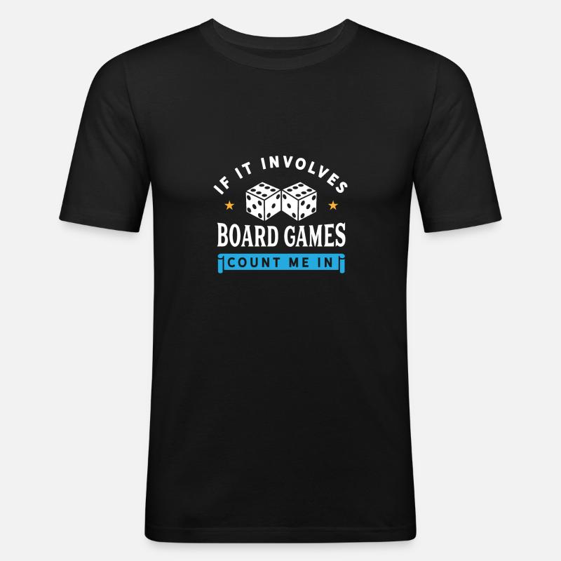 Lustige Brettspiele - Männer Slim Fit T-Shirt - Schwarz