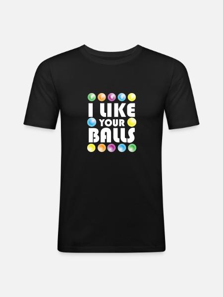 Bingo Balls Funny - Men's Slim Fit T-Shirt - black