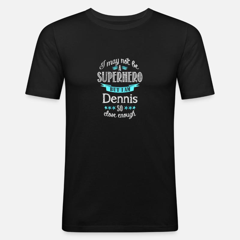 Dennis - Männer Slim Fit T-Shirt - Schwarz