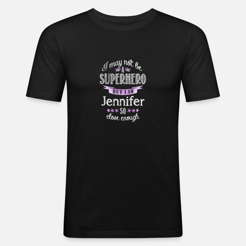 Jennifer - Männer Slim Fit T-Shirt - Schwarz
