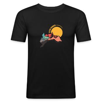 Ultra Marathon Trail Running Ultra Runner - T-shirt près du corps Homme - noir - Devant - Nik (191cm)