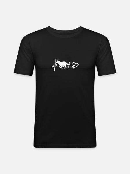 German Shepherd Heartbeat - Men's Slim Fit T-Shirt - black