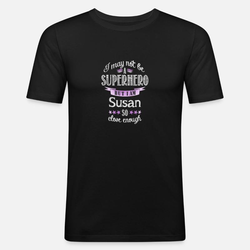 susan - Männer Slim Fit T-Shirt - Schwarz
