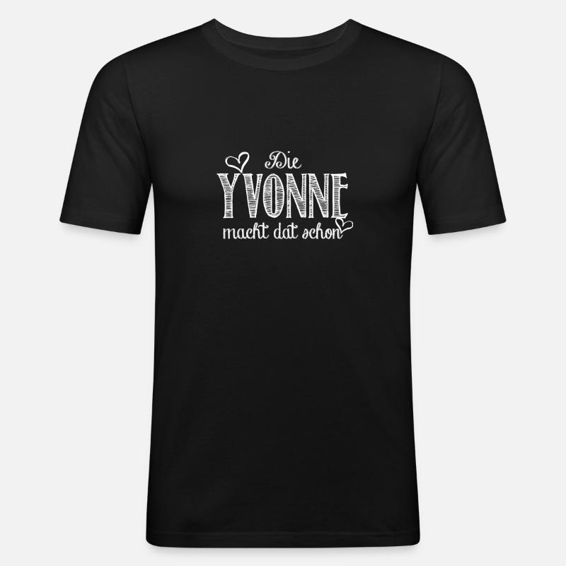 yvonne - Männer Slim Fit T-Shirt - Schwarz