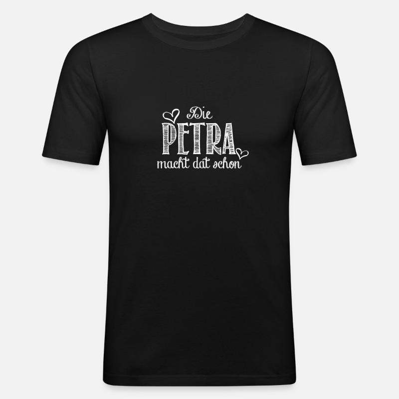 petra - Männer Slim Fit T-Shirt - Schwarz