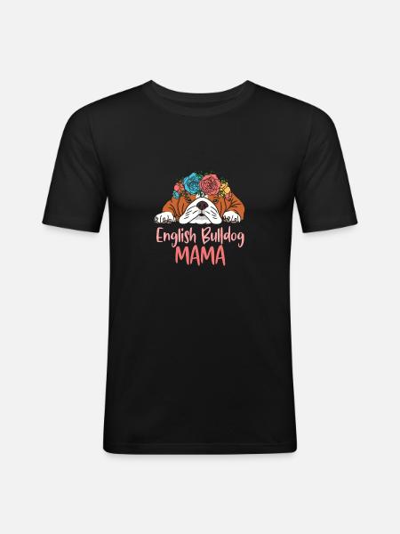 BULLDOG ANGLAIS MAMA - T-shirt près du corps Homme - noir