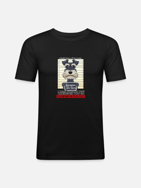 Personal Stalker Miniature Schnauzer - Men's Slim Fit T-Shirt - black