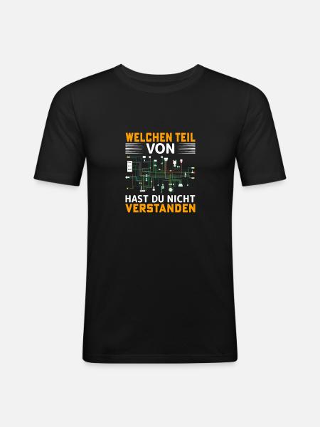 Schaltplan Elektriker Geschenk - Männer Slim Fit T-Shirt - Schwarz