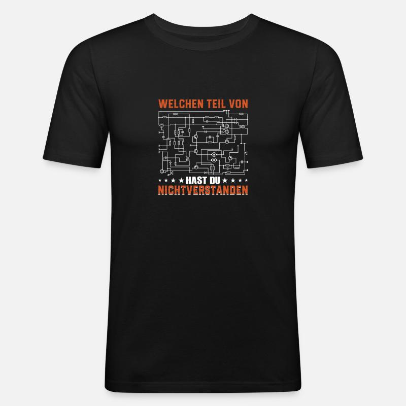 Elektroniker Elektriker Schaltplan - Männer Slim Fit T-Shirt - Schwarz