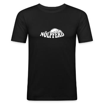 Nölpferd Nilpferd Morgenmuffel Flusspferd Hippo - Männer Slim Fit T-Shirt - Schwarz - Vorne - Nik (191cm)