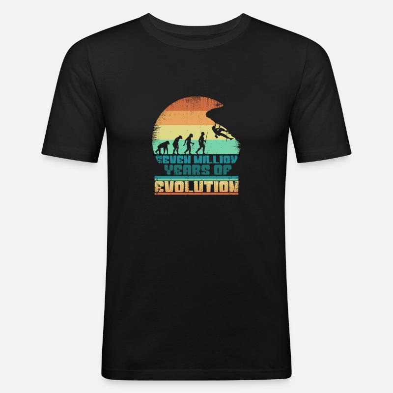 Climbers Climbing Bouldering Evolution 005-144 - Men's Slim Fit T-Shirt - black