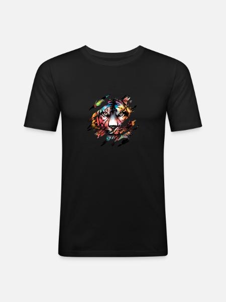 Bengal Tiger Scratch Claw - Men's Slim Fit T-Shirt - black