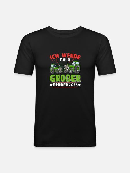 Traktor Bruder 2023 - Männer Slim Fit T-Shirt - Schwarz