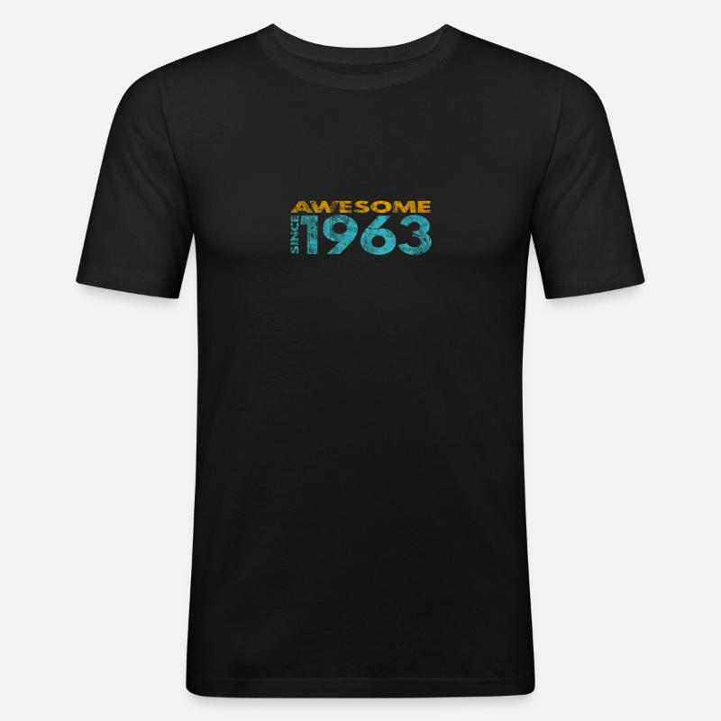 Awesome since 1963 - Männer Slim Fit T-Shirt - Schwarz