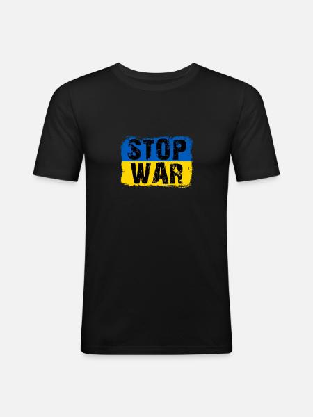 I Stand With Ukraine - Men's Slim Fit T-Shirt - black