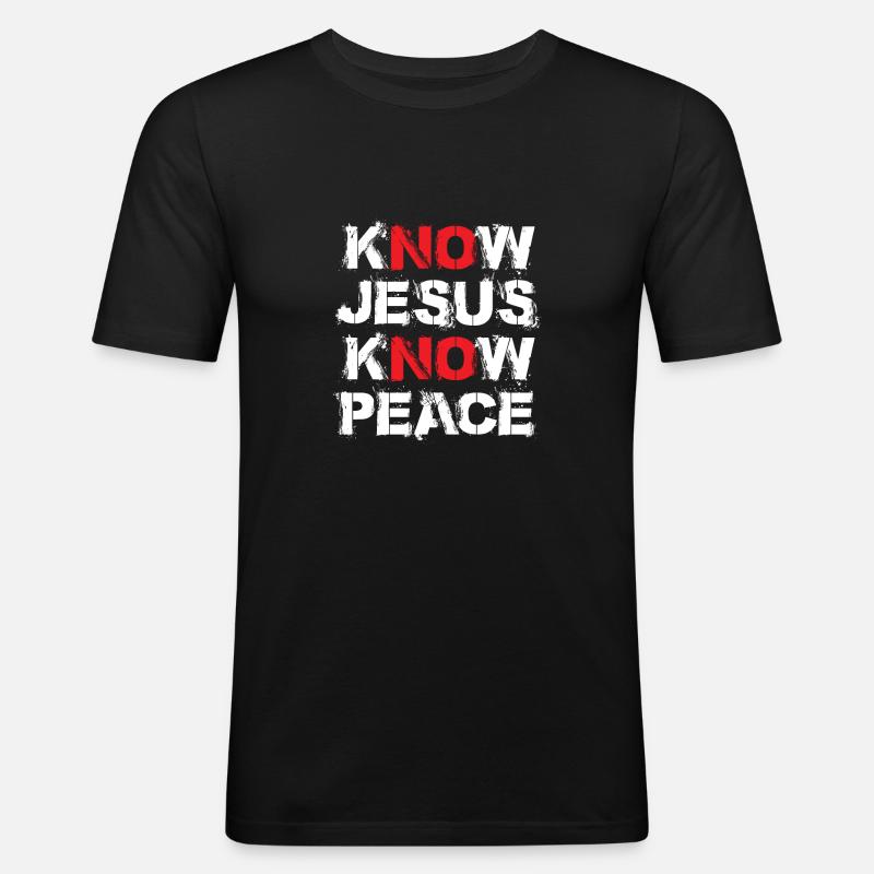 Know Jesus Know Peace - Men's Slim Fit T-Shirt - black
