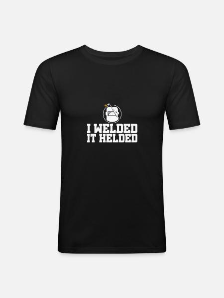Funny Designs Welded It Helded - Männer Slim Fit T-Shirt - Schwarz