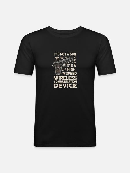 Det är inte en pistol meme roligt det är inte en pistol - Slim Fit T-shirt herr - svart