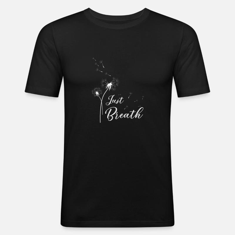 Respirez simplement - T-shirt près du corps Homme - noir