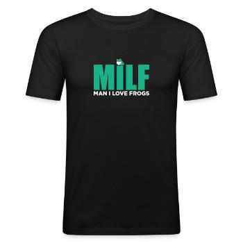 Man I Love Frogs Frog Love Funny - Männer Slim Fit T-Shirt - Schwarz - Vorne - Nik (191cm)