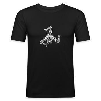 Italien Italia Sicilia Flagge Sizilien Palermo - Männer Slim Fit T-Shirt - Schwarz - Vorne - Nik (191cm)