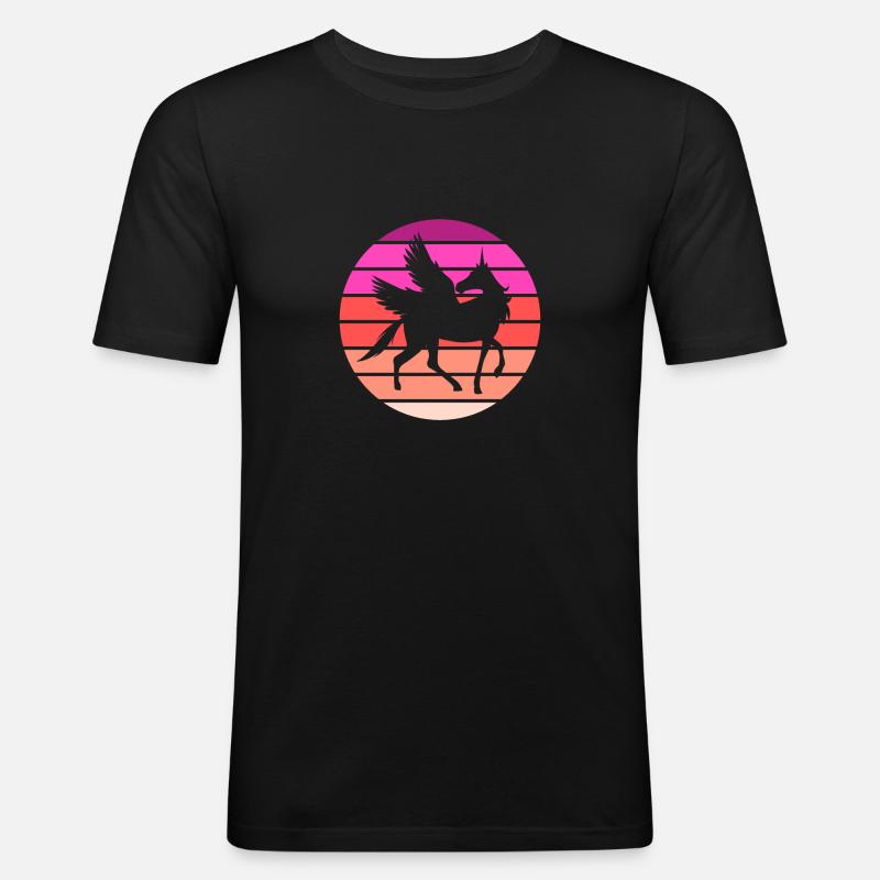 Pegasus - Männer Slim Fit T-Shirt - Schwarz