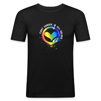 Cancer Sucks In Every Color Fighter Fight Support - Men's Slim Fit T-Shirt - black - Front - Nik (191cm)