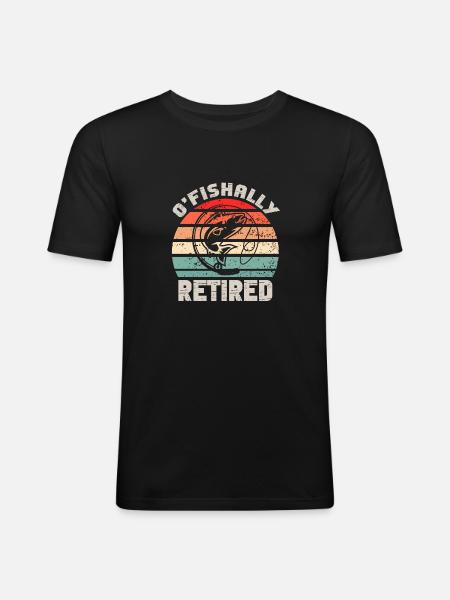 O'fishally retired - Men's Slim Fit T-Shirt - black