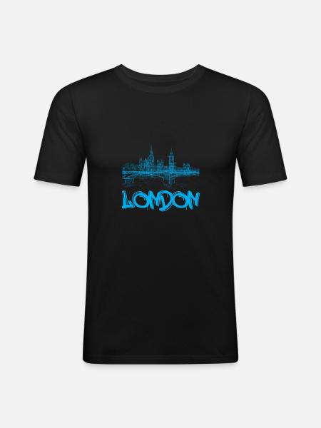 London - Men's Slim Fit T-Shirt - black