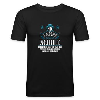 Realschule bestanden Realschulabschluss 2022 - Männer Slim Fit T-Shirt - Schwarz - Vorne - Nik (191cm)
